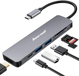 [00053692] Hub USB-C 5 EN 1 BYL 2010N HDMI - USB 3.0 TF SD Gris