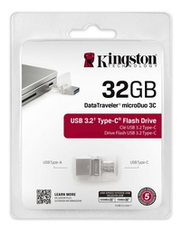 [00007065] Memory Flash KINGSTON 32GB DTDUO USB Type A y USB Type C Silver